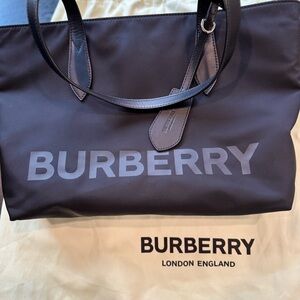 Black Burberry Medium Tote Bag